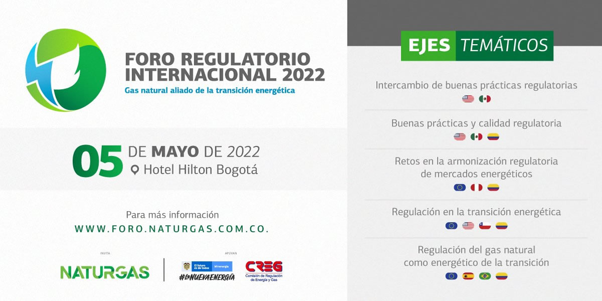 Naturgas convoca primer Foro de Regulación de Gas en Colombia Naturgas