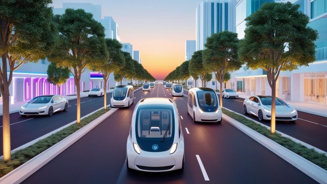 Una ciudad inteligente con carros a gas natural