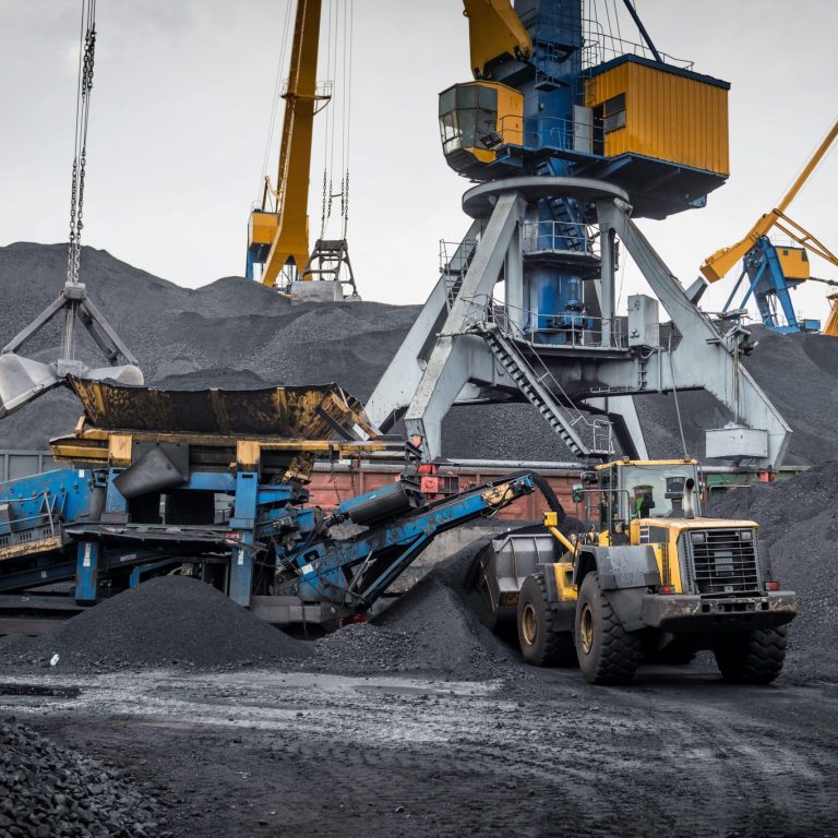 Work in port coal handling terminal.