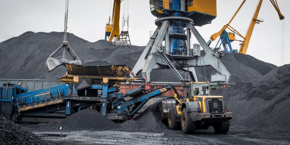 Work in port coal handling terminal.