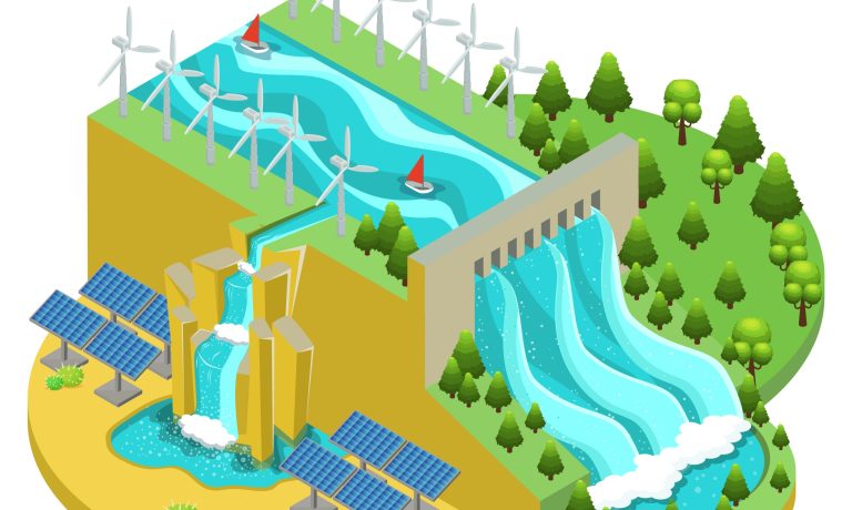 Isometric Alternative Energy Sources Concept
