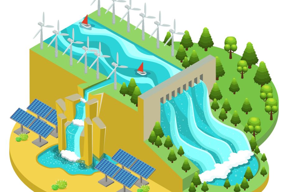 Isometric Alternative Energy Sources Concept