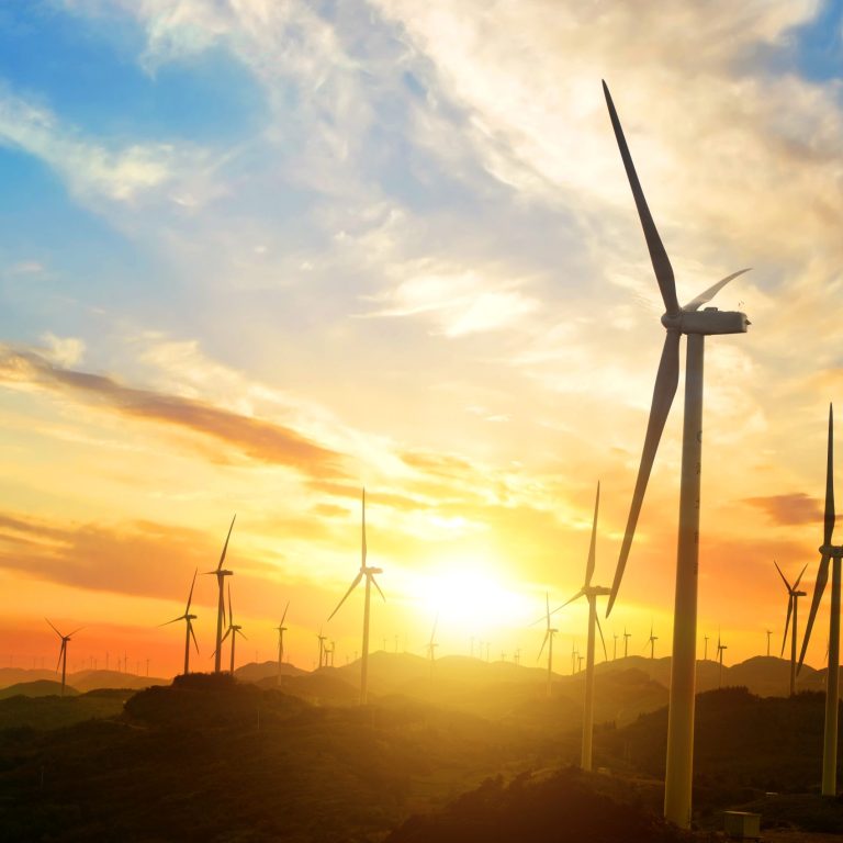 wind turbines in Oiz eolic park. Basque Country
