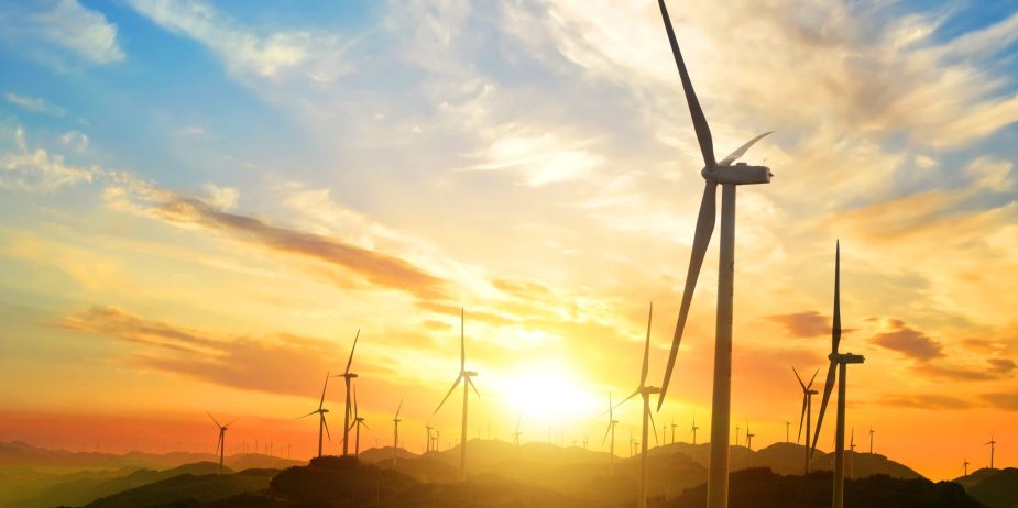 wind turbines in Oiz eolic park. Basque Country