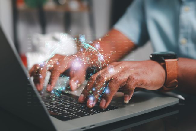 concept of achieving goals Businessman presenting business inves