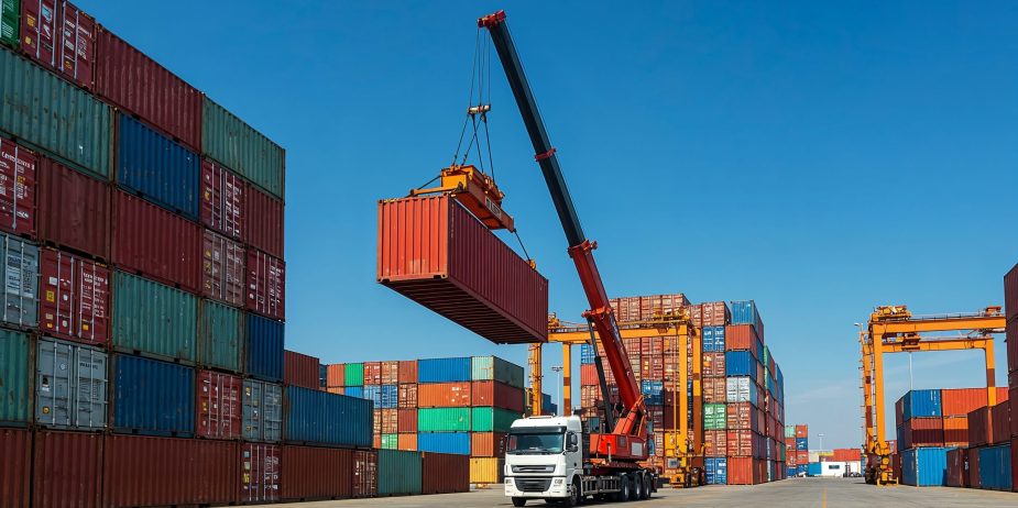 contenedores-de-transporte-cargados-por-una-grua-en-un-puerto