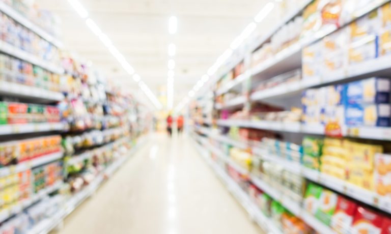 Abstract blur supermarket and retail store