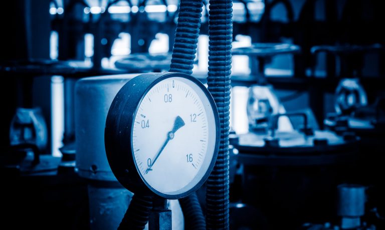 steel pipelines and cables in a plant