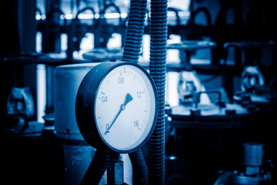 steel pipelines and cables in a plant