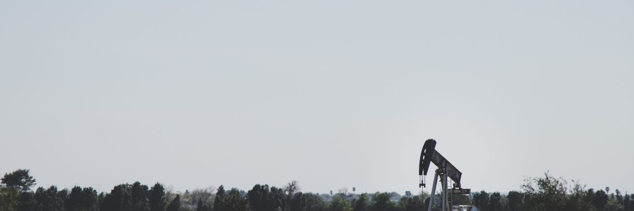 Oil drill in an empty field