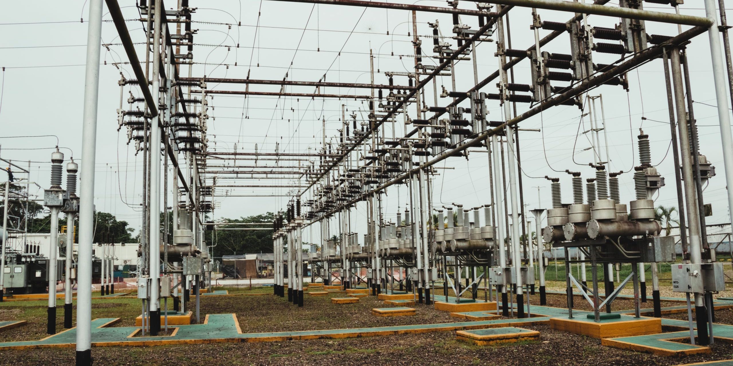 Shot of a part of high voltage electric power station