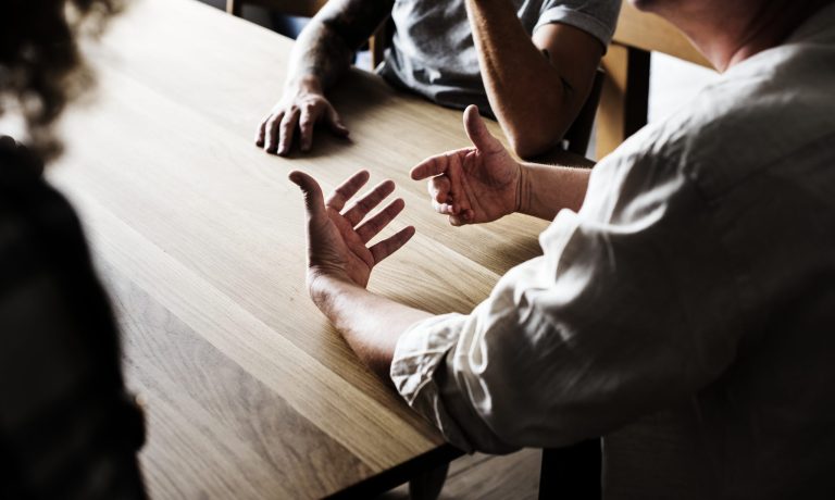 Diverse friends gathering together