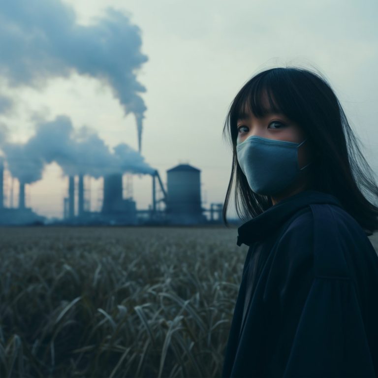 mujer-con-mascarilla-contra-la-contaminacion-de-co2