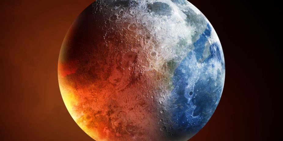 Overheating planet earth global warming campaign mixed media