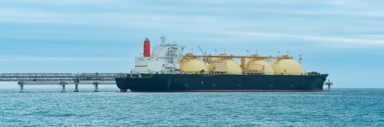 liquefied natural gas carrier vessel during loading at an LNG offshore terminal
