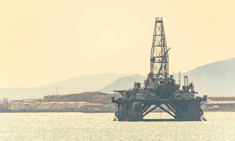 Oil platform in sea