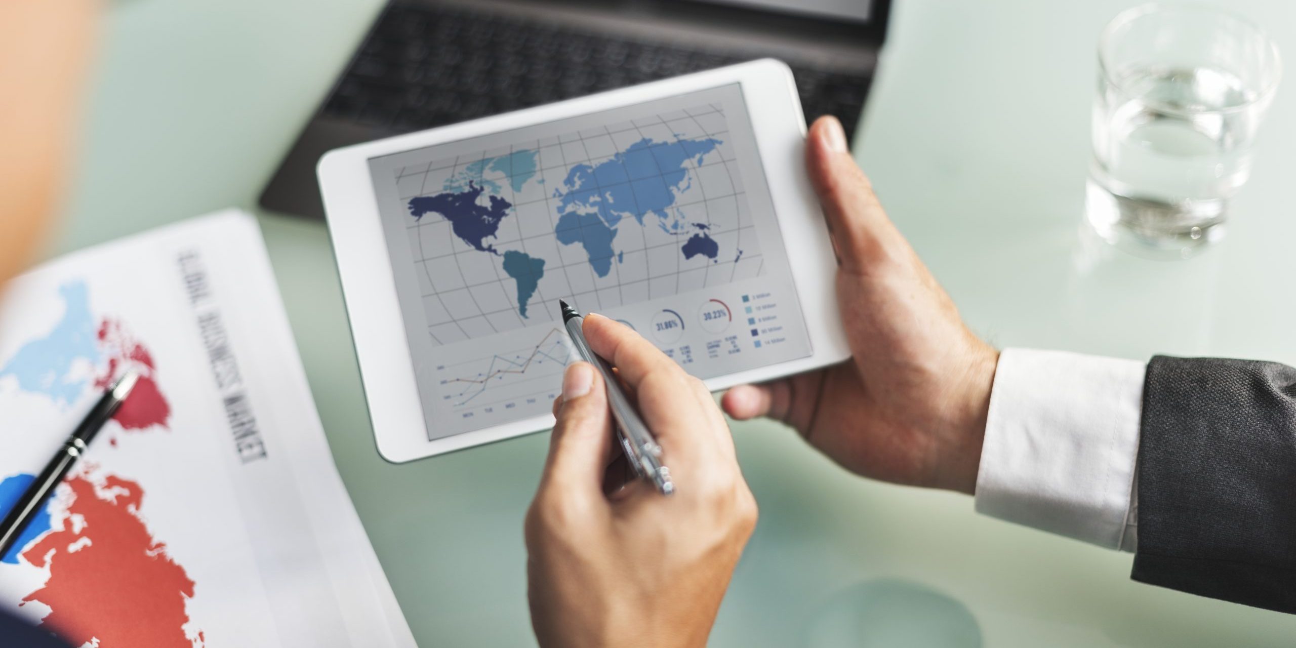 Business people working on data project