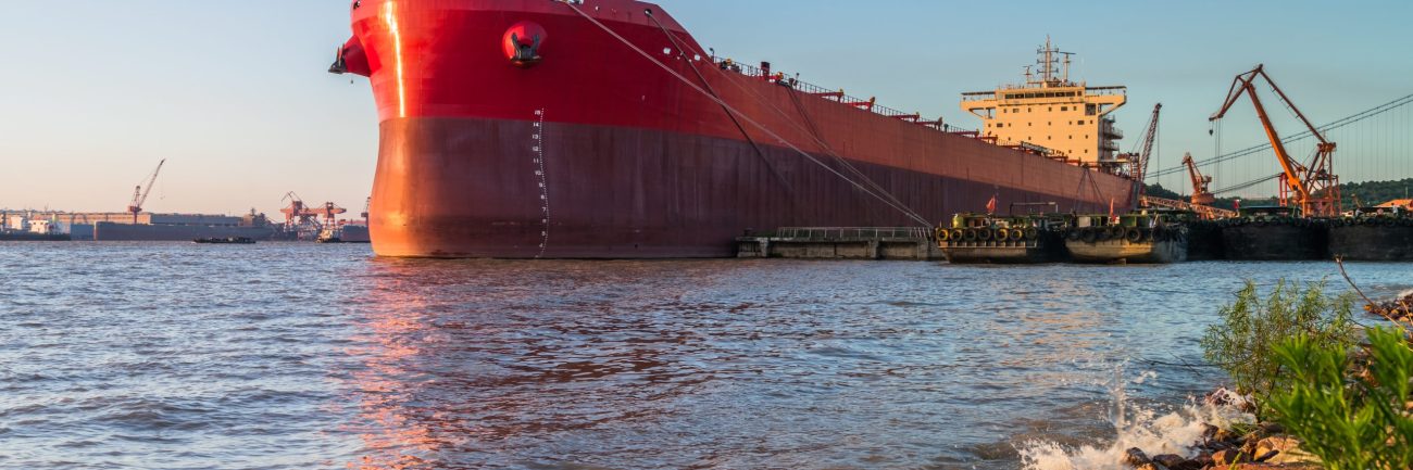 Cargo container ship at harbor